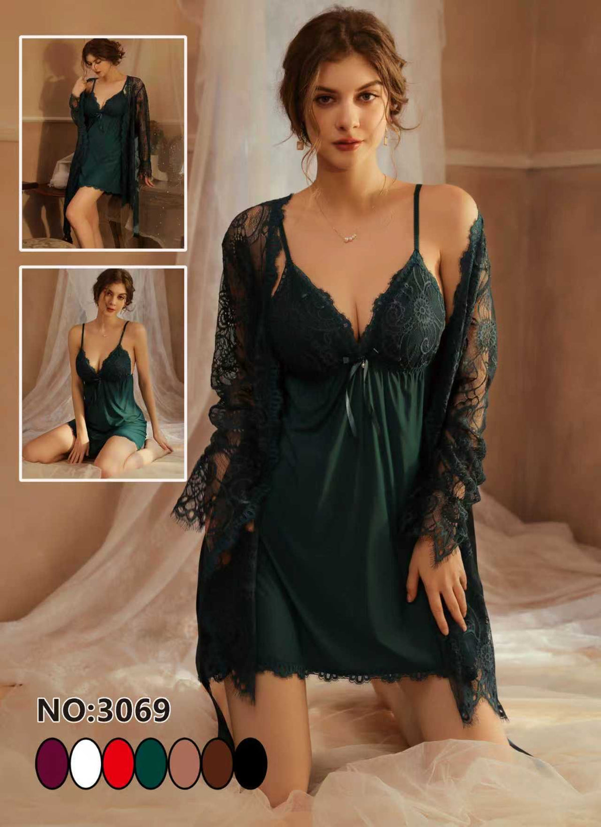 PREMIUM PADDED NET SILK NIGHTY (34–36–38) – Luxury You Can Feel